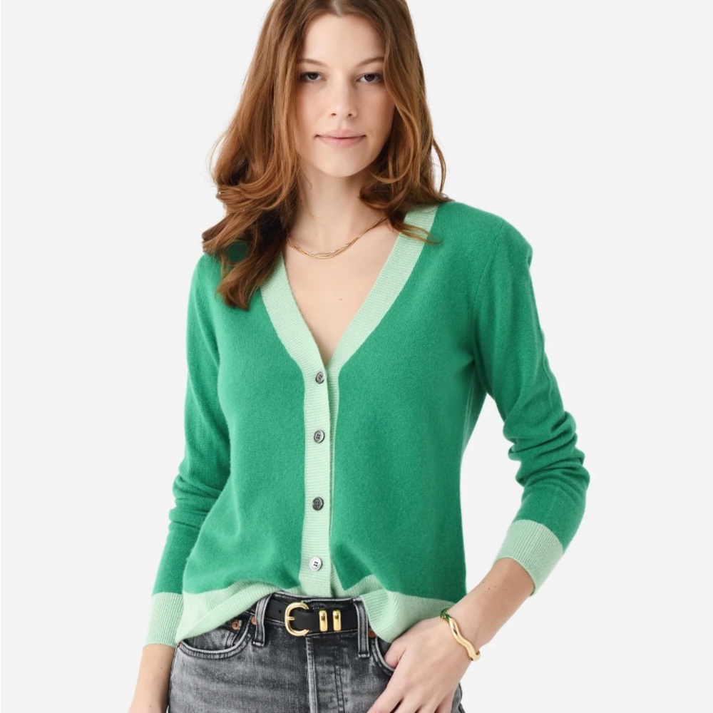 Eche Cashmere Green Women's xsmall Cardigan Sweater